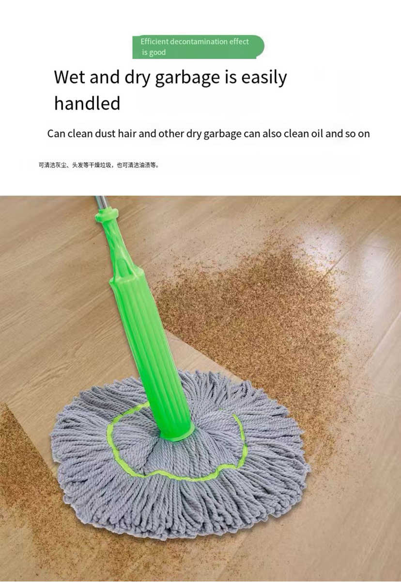 2-in-1 Self-Wringing Mop | Rotating Microfiber Floor Mop with Stainless Steel Pole â Hands-Free Dehydration for Easy Cleaning