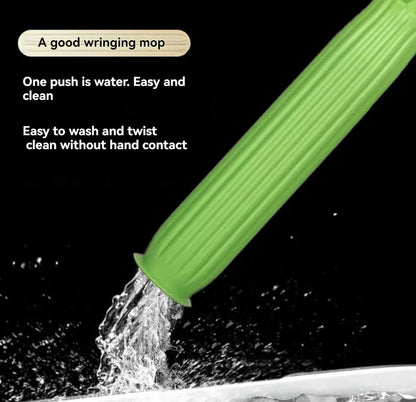2-in-1 Self-Wringing Mop | Rotating Microfiber Floor Mop with Stainless Steel Pole – Hands-Free Dehydration for Easy Cleaning